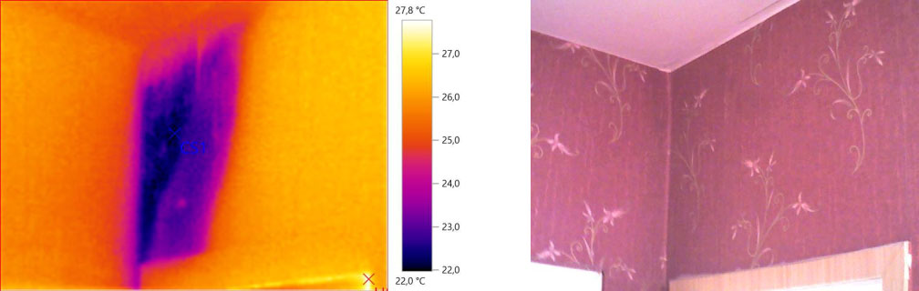 Намокание стены от утечки из вышерасположенной квартиры